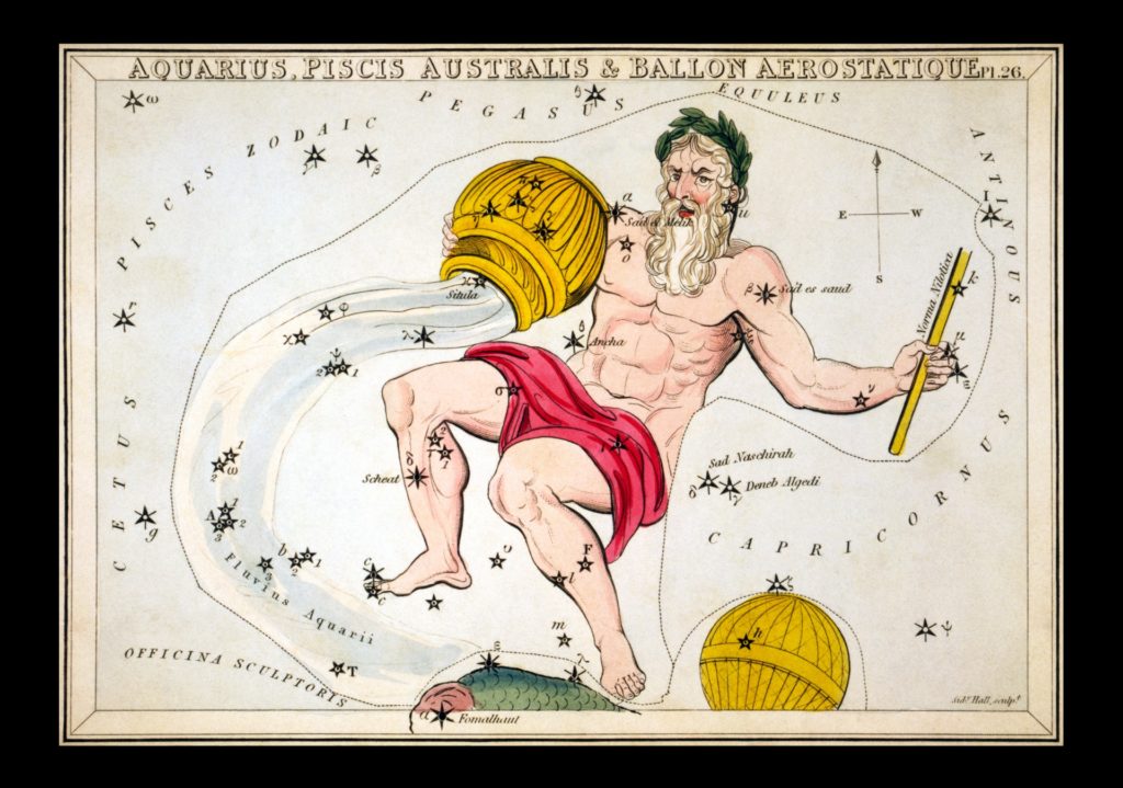 Aquarius vintage zodiac art