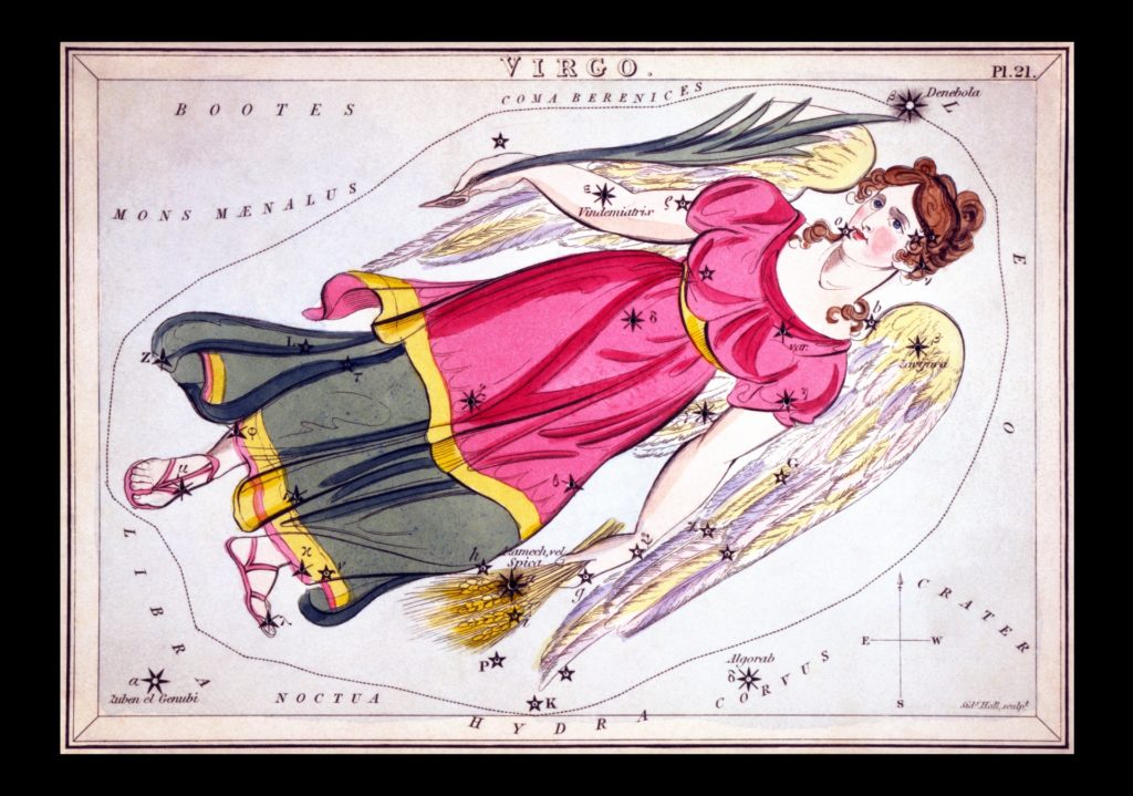Virgo vintage zodiac art